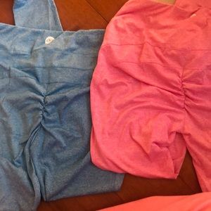 Two pairs of scrunch butt leggings